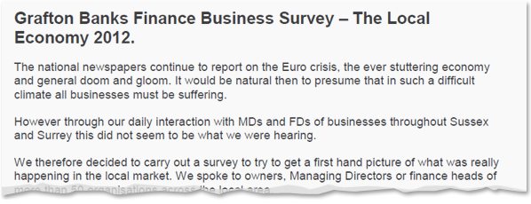Image for Grafton Banks Finance - Business Survey 2012 Results
